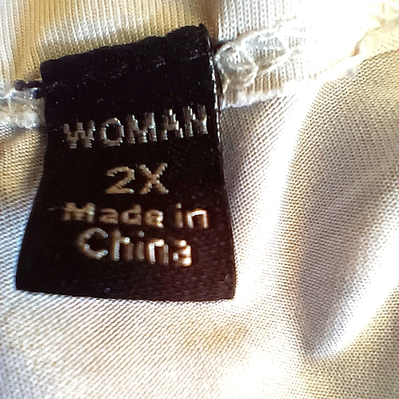 Boho Flowy Tunic Top Surplice Lace 2X Black White Business Casual Plus - Picture 9 of 11